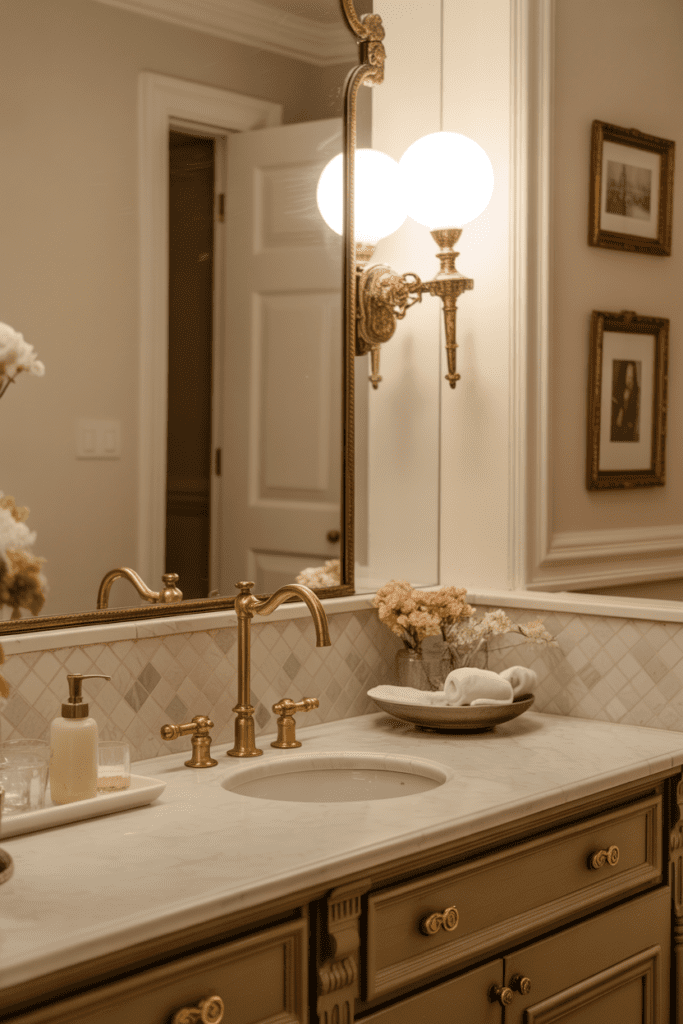 0003 1 elegant bathroom with aged brass fixture fs2gxpfbuz kkd5ikjed1w vteanitqtakzdgz 4ote w cover