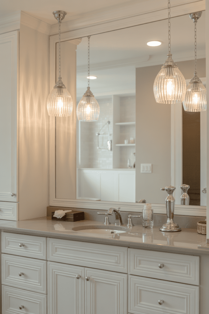 15 Bathroom Lighting Ideas That Make Every Bathroom Feel Better 0007 1 elegant bathroom vanity featuring hangin ez9xaqhmvoyfkmekjlv5la jyyeg99stcuxq5f93 zfpw cover