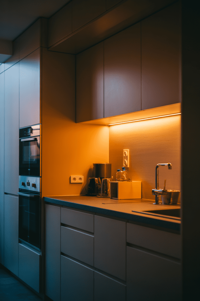0008 1 tiny modern kitchen glowing with warm le p0fapk2 wlsj9jcfoz3isw hddrh 6wsswukqwzvozinq cover