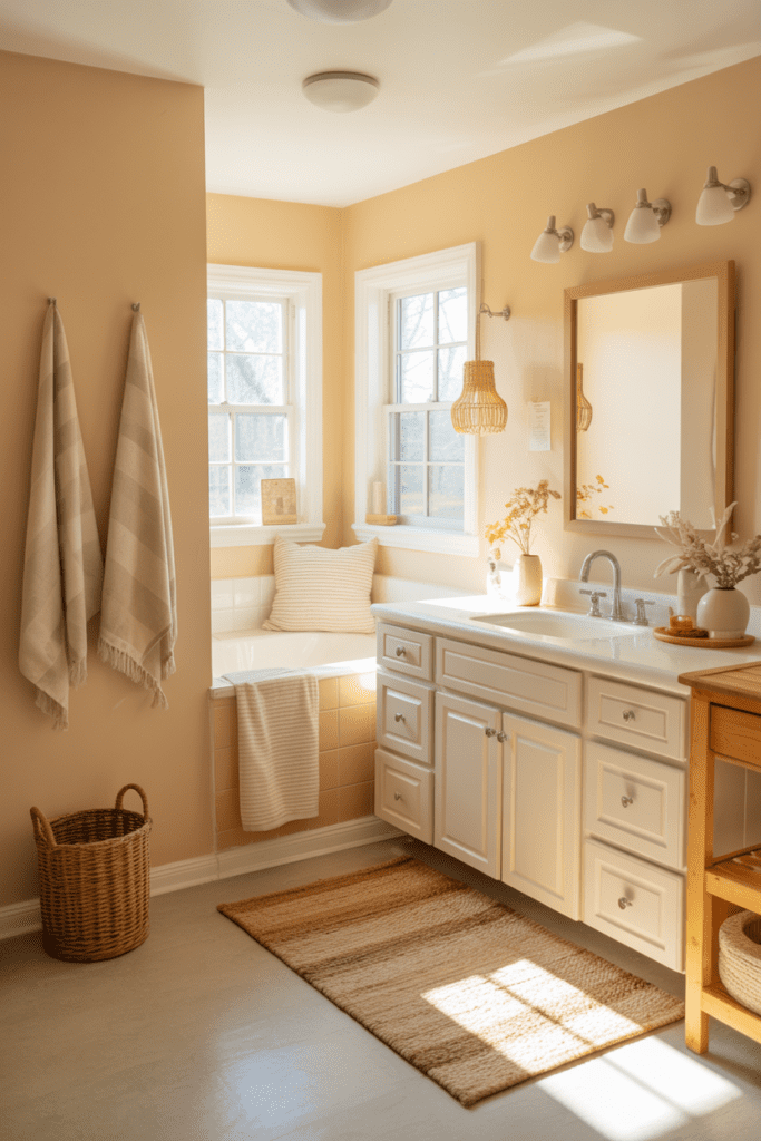 17 Bathroom Paint Colors Ideas That Make Any Bathroom Look Better 0009 1 warm and inviting bathroom featuring lig uqf6srvcu6cad ep9d3uka 1k6mqw8mt52ksl0dc5tuma cover