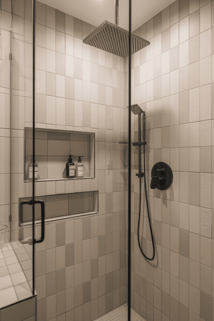 15 Small Primary Bathroom Ideas with Big Style 0012 1 small walk in shower with recessed wall m5nojaugxpyhvihy1yrmya tfagrco2srut70wef7tm g cover
