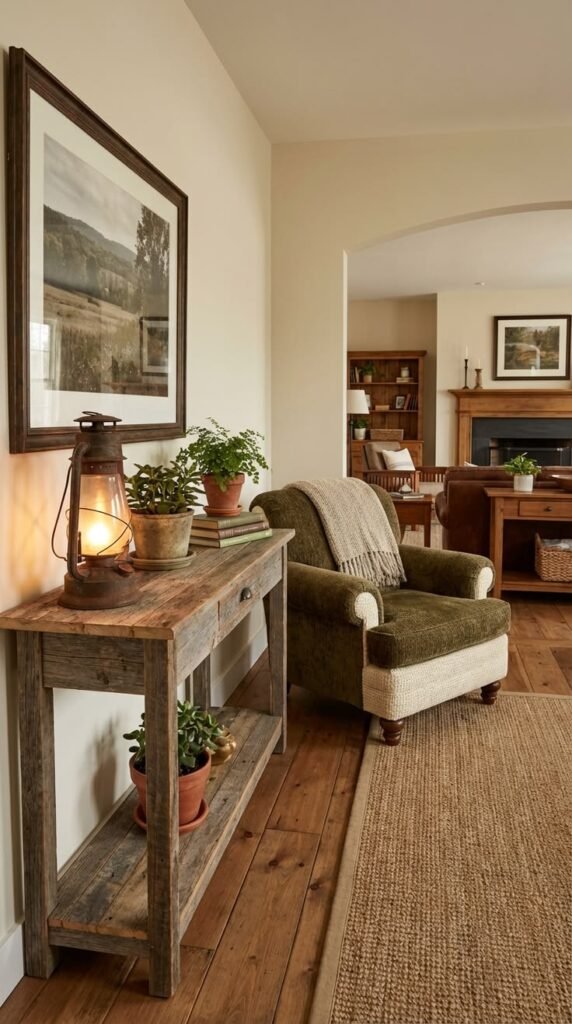 industrial floor lamp + rustic decor = seriously stylish home